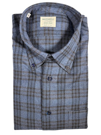 MAZZARELLI SPORT SHIRT - NAVY/DARK BLUE TRIPLE CHECK