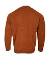 HARLEY OF SCOTLAND TIPPED SHETLAND WOOL SWEATER - CAROB/AMBER
