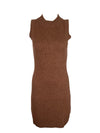 FEDELI WOMEN'S CASHMERE SLEEVELESS DRESS - NOCCIOLA