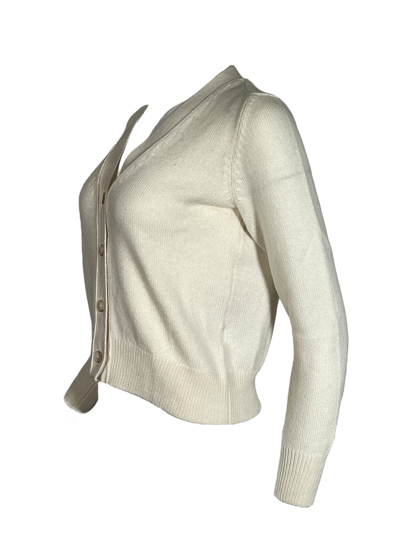 GRAN SASSO WOMEN'S CASHMERE CARDIGAN - WINTER WHITE