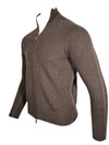 FLY3 REVERSIBLE FULL ZIP SWEATER - MARRONE