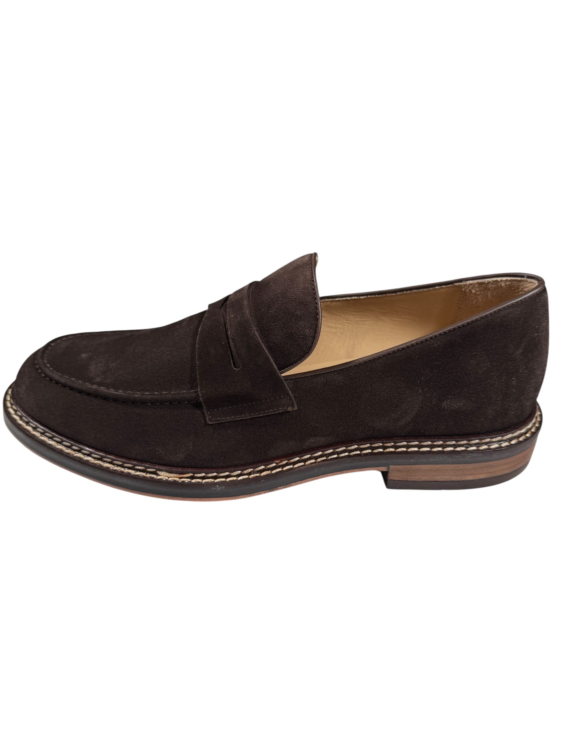 ELEVENTY MEN'S SUEDE PENNY LOAFER - COCOA