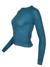 BASE MILANO WOOL/CASHMERE ROUNDNECK SWEATER - AQUA
