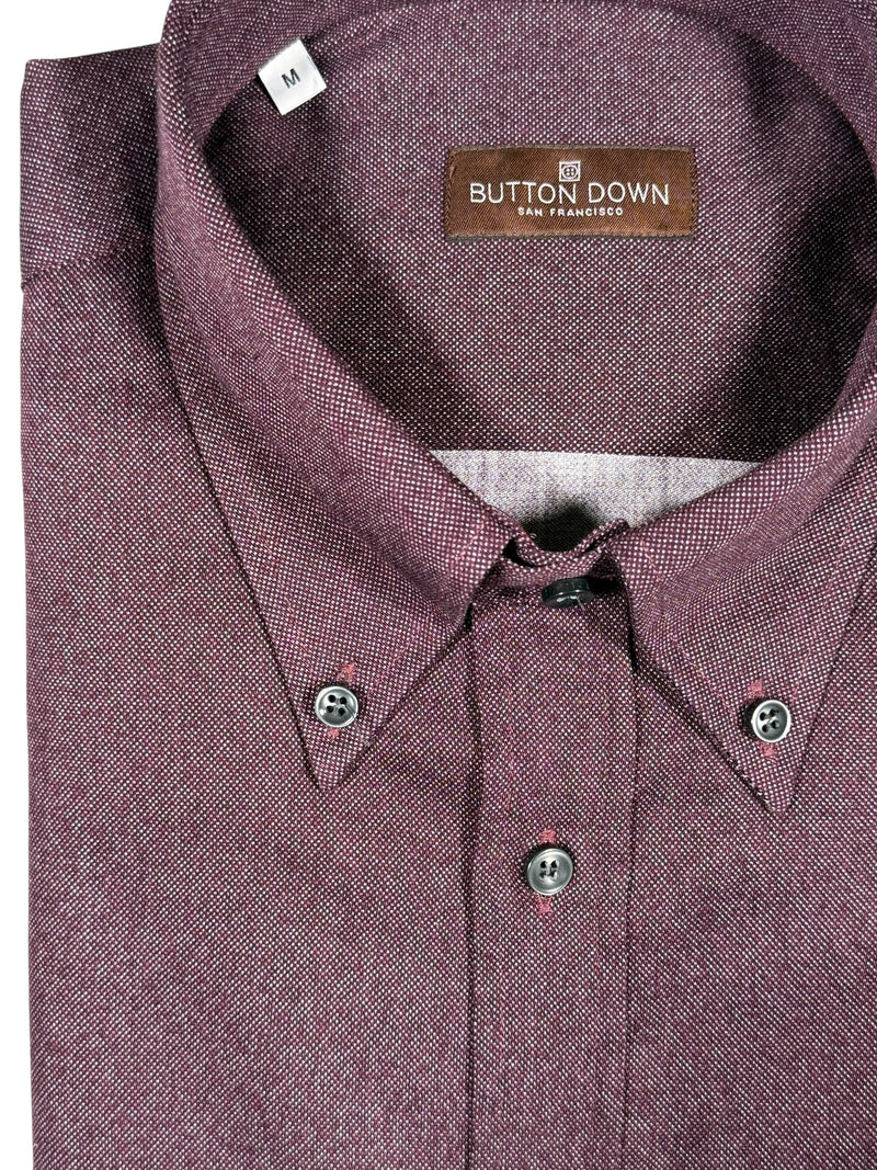 BUTTON DOWN SPORT SHIRT - BRUSHED SOLID BURGUNDY