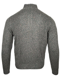 FEDELI BABY ALPACA 1/4 ZIP SWEATER - OLIVE & TAN MIX