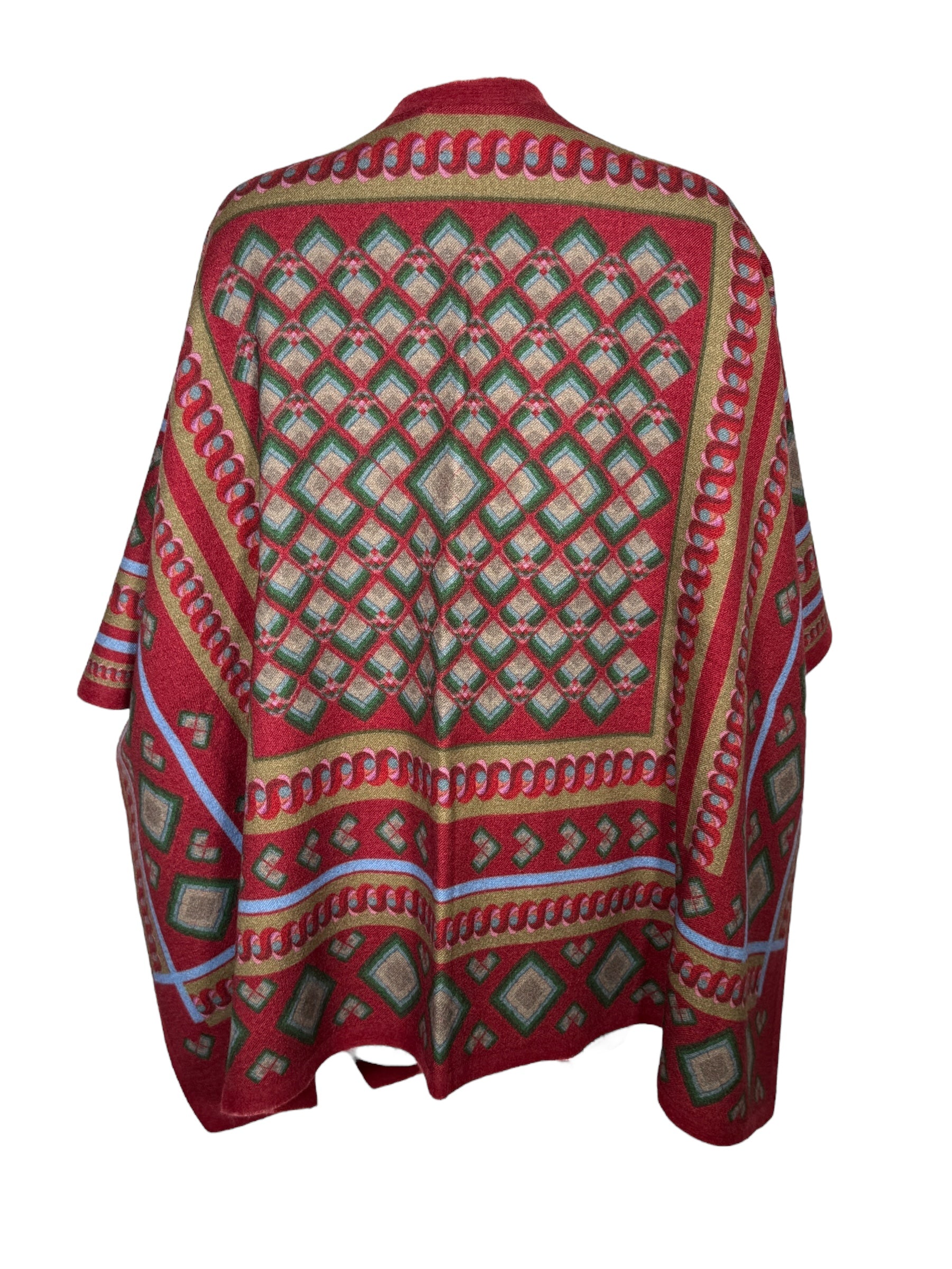 FRANCO FERRARI DIAMONDS WOOL CAPE - MERLOT