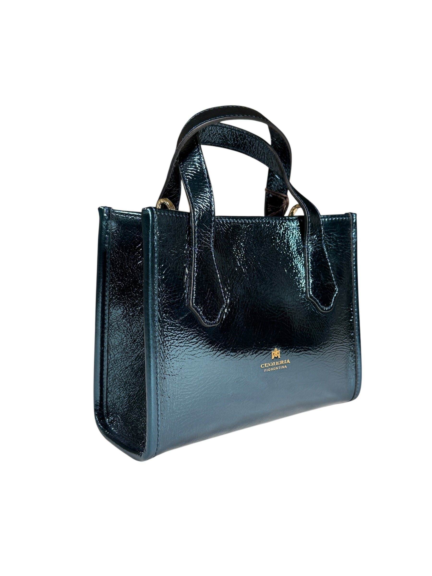 CUOIERIA FIORENTINA DORA SMALL TOTE - METALLIC TEAL