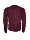 REPEAT CASHMERE RIB CARDIGAN - MERLOT