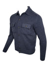 BUTTON DOWN MERINO CARDIGAN - DARK DENIM