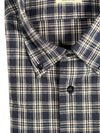 MAZZARELLI SPORT SHIRT - NAVY/WHITE CHECK PLAID