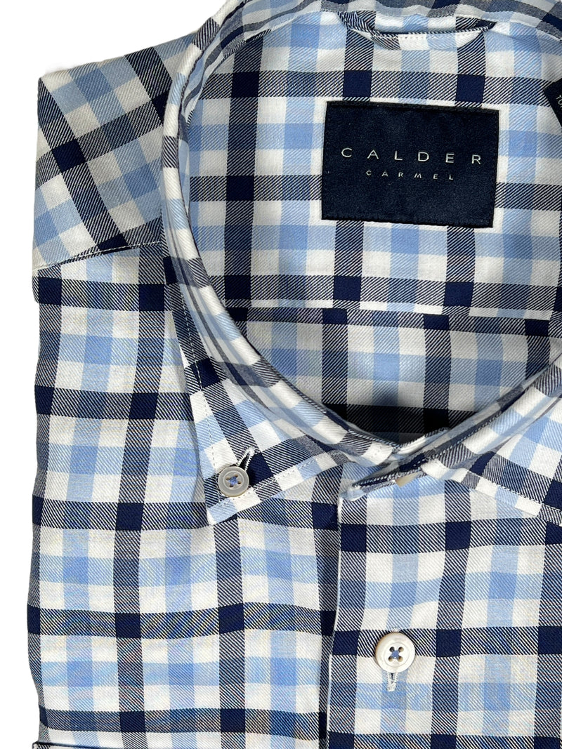 CALDER CARMEL MEN'S CHECK SHIRT - BLUE MIX