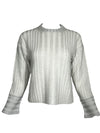 PANICALE CASHMERE PLATED RIBBED SWEATER - FOG