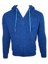 CORGI SUMMIT HOODED SWEATER - DEEP BLUE/COBALT MIX