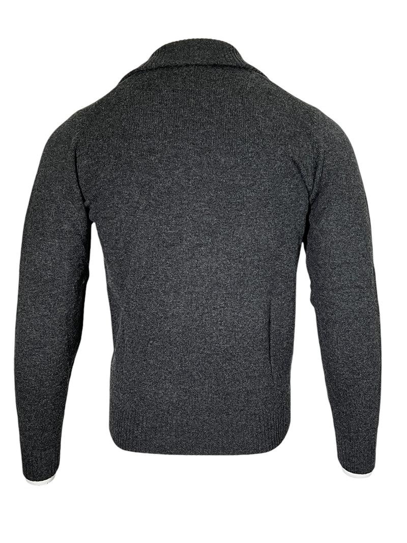 ALAN PAINE BALLATER 1/4 ZIP SWEATER - CHARCOAL