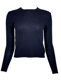 BASE MILANO WOOL/CASHMERE ROUNDNECK SWEATER - DARK BLUE