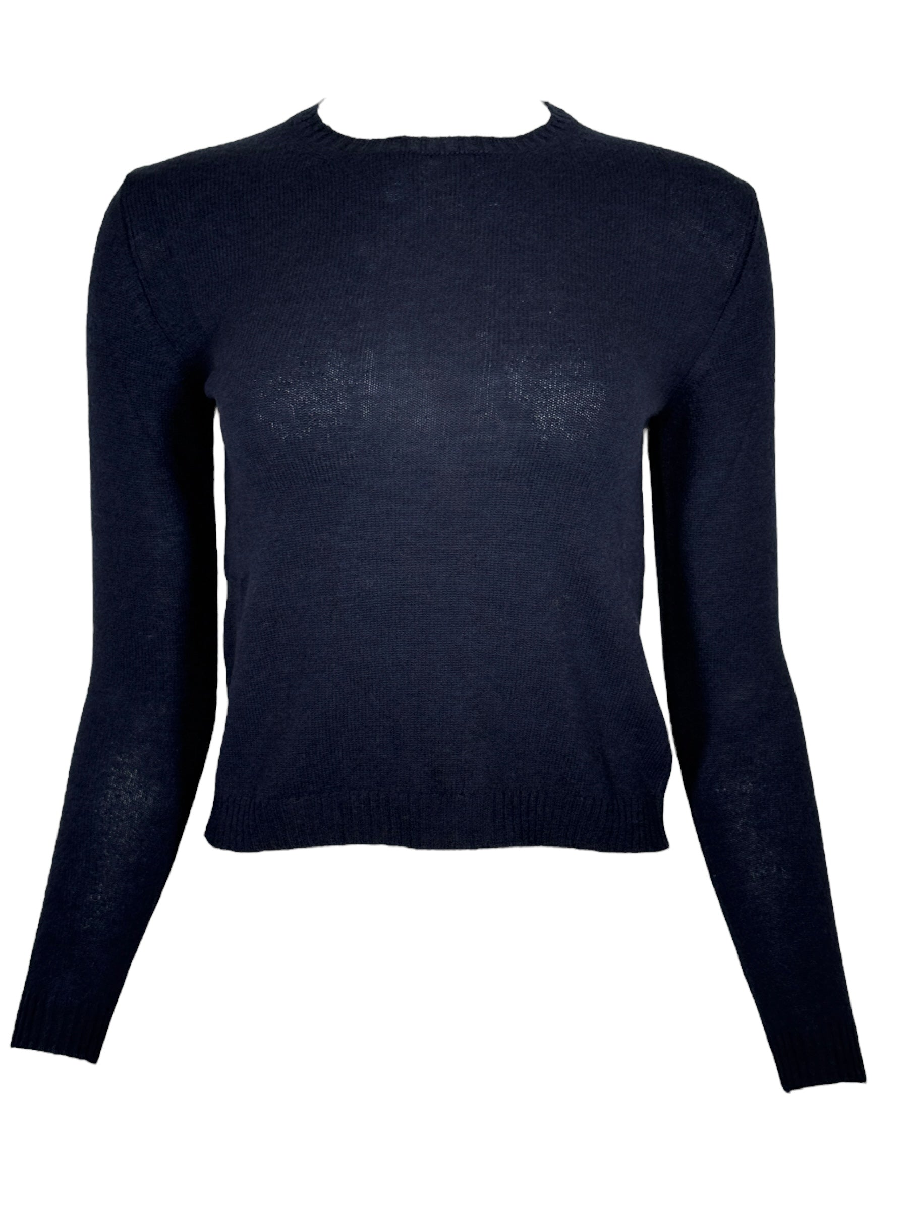 BASE MILANO WOOL/CASHMERE ROUNDNECK SWEATER - DARK BLUE