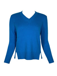 PUROTATTO CASHMERE V-NECK SWEATER - BLUETTE
