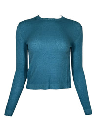BASE MILANO WOOL/CASHMERE ROUNDNECK SWEATER - AQUA