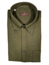 BUTTON DOWN SPORT SHIRT - BRUSHED COTTON/WOOL DARK GREEN