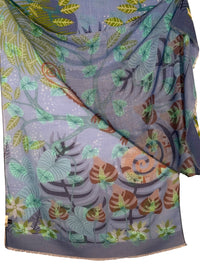 CALABRESE 1924 DOUBLE FACE WOOL SCARF - BLUE CHAMELEON