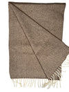 ALAN PAINE KINROSS CASHMERE HERRINGBONE SCARF - MID BROWN