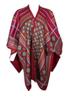FRANCO FERRARI DIAMONDS WOOL CAPE - MERLOT