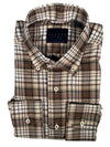 CALDER CARMEL MEN'S SHIRT - BROWN TWILL PLAID