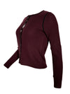 REPEAT CASHMERE RIB CARDIGAN - MERLOT