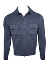 BUTTON DOWN MERINO CARDIGAN - DARK DENIM
