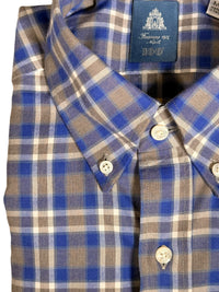 FINAMORE 1925 SHIRT - BLUE/GREY CHECK