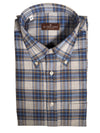 BUTTON DOWN SPORT SHIRT - NAVY/GREY PLAID