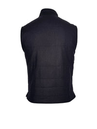 CORNELIANI MICRO-WOOL AND CASHMERE REVERSIBLE VEST - NAVY