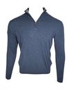 ADESI CASHMERE MEN'S TIPPED 1/2 ZIP SWEATER - CORSARO/SHARK