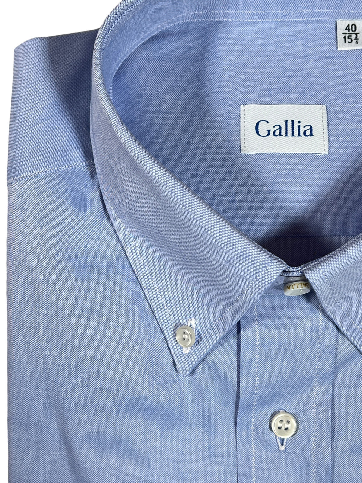 GALLIA MEN'S SHIRT - SOLID BLUE OXFORD