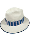 RAFFAELLO BETTINI CARSON FEDORA HAT - WHITE/BLUE