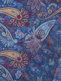 CALABRESE 1924 DOUBLE SIDED WOOL SCARF - DENIM PAISLEY