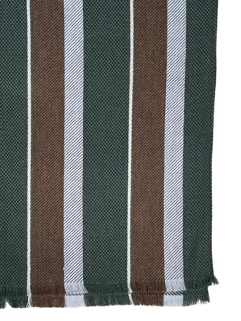 BIGI STRIPES SCARF - OLIVE/CAMEL