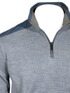 PAUL & SHARK TYPHOON COOL TOUCH WOOL 1/4 ZIP MEN'S SWEATER WITH NYLON TRIM - LIGHT BLUE