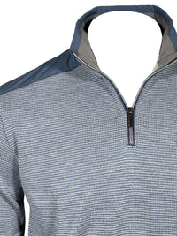 PAUL & SHARK TYPHOON COOL TOUCH WOOL 1/4 ZIP MEN'S SWEATER WITH NYLON TRIM - LIGHT BLUE