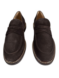 ELEVENTY MEN'S SUEDE PENNY LOAFER - COCOA