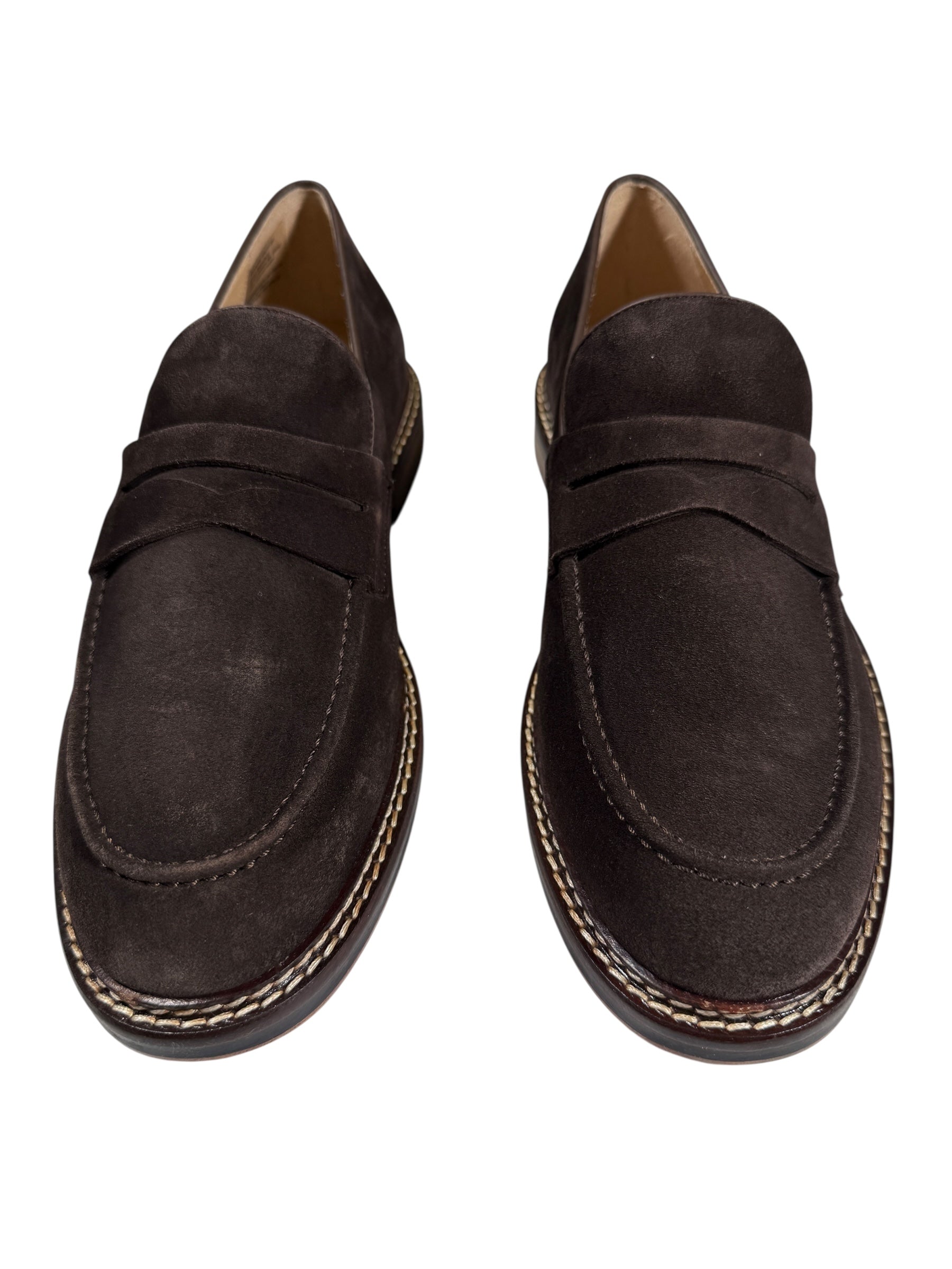 ELEVENTY MEN'S SUEDE PENNY LOAFER - COCOA