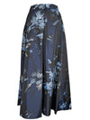 ROSSO 35 FLORAL TAFFETA SKIRT - NAVY