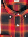 GIANGI NAPOLI MEN'S SHIRT - ORANGE & BROWN SHADOW CHECK