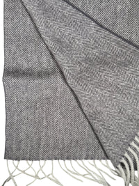 ALAN PAINE KINROSS CASHMERE HERRINGBONE SCARF - FOSSIL