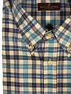 BUTTON DOWN SPORT SHIRT - BRUSHED AQUA PLAID