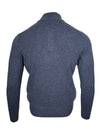 BUTTON DOWN 4-BUTTON TIPPED SWEATER - DENIM