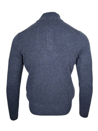 BUTTON DOWN 4-BUTTON TIPPED SWEATER - DENIM