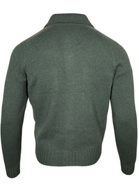 BUTTON DOWN MERINO CARDIGAN - GREEN
