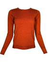AROVESCIO ROUND NECK RIB SWEATER - PAPRIKA