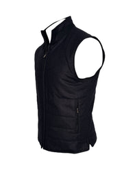 CORNELIANI MICRO-WOOL AND CASHMERE REVERSIBLE VEST - NAVY